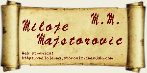 Miloje Majstorović vizit kartica